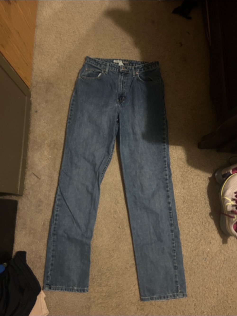 High-Rise Straight Leg Jeans in Blue